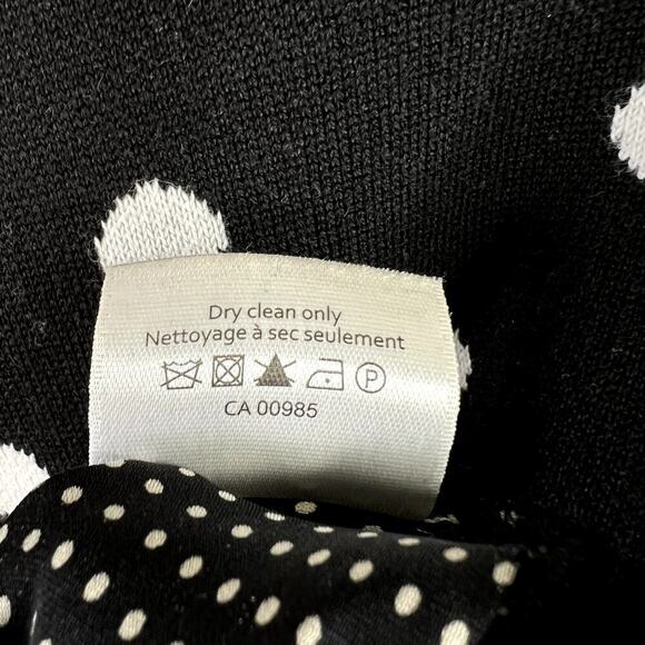 Veronica Beard Black White Polka Dot Sweater Pullover Hi-Lo Silk Contrast MEDIUM - Picture 6 of 9
